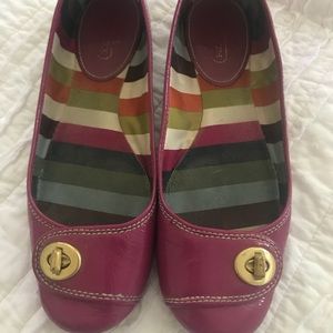 Hot pink Coach ballet flats